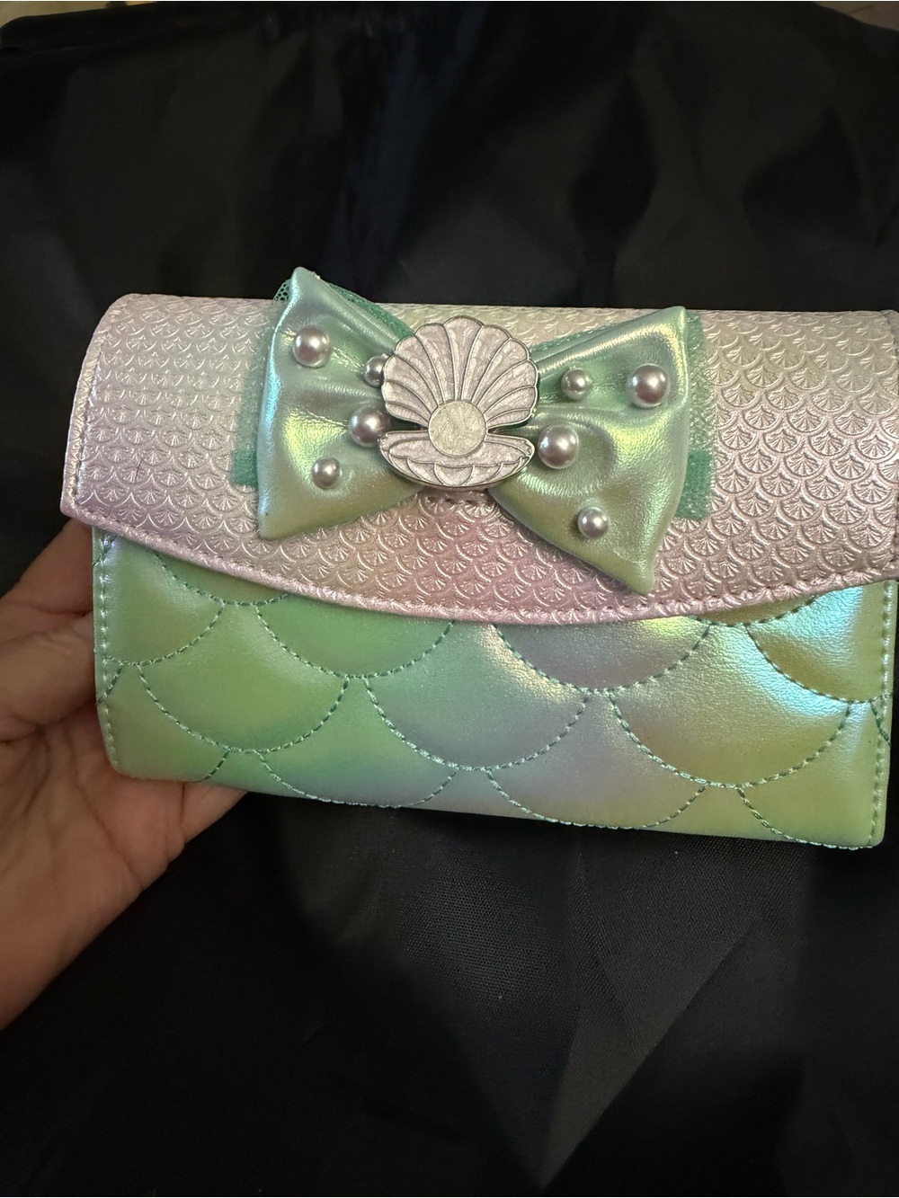 Loungefly Iridescent Mermaid Wallet in Green and Pink
